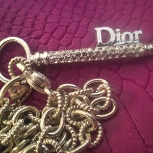 Christian DIOR Silver Key Pendant As Is Needs Rhinestone s Key Only